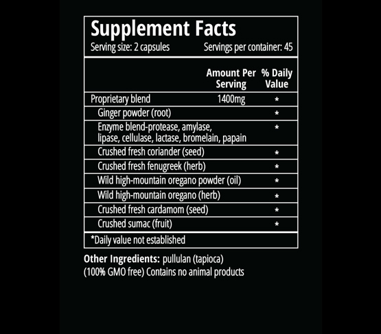 Digest Well Supplement Instructions Label
